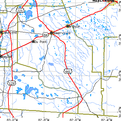 Clinch County close-up map