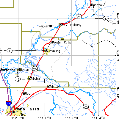 Madison County close-up map