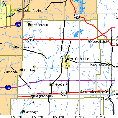 Henry County close-up map