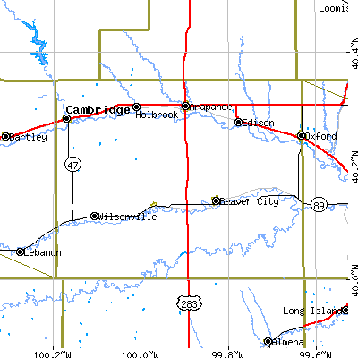 Furnas County close-up map
