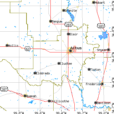 Jackson County close-up map