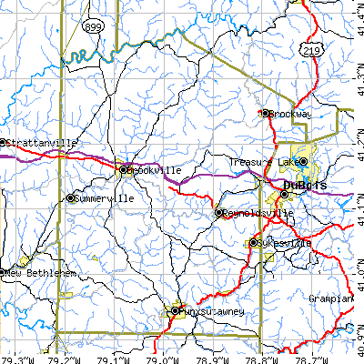 Jefferson County close-up map