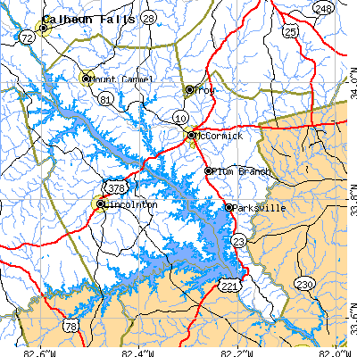 McCormick County close-up map