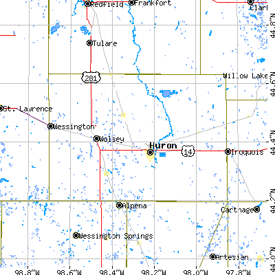 Beadle County close-up map