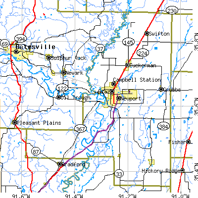 Jackson County close-up map