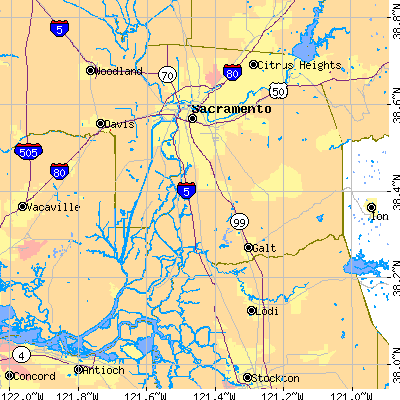Sacramento County close-up map