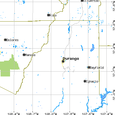 La Plata County close-up map