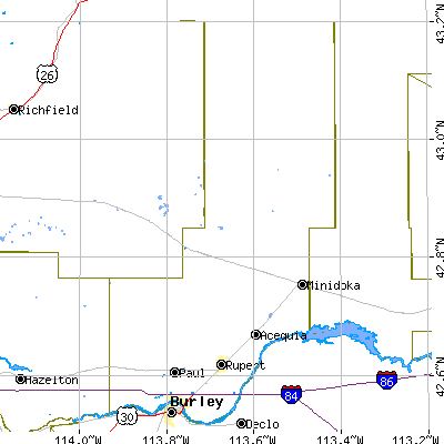Minidoka County close-up map