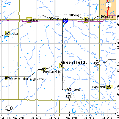 Adair County close-up map