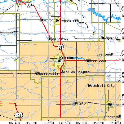 Howard County close-up map