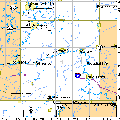 Ionia County close-up map