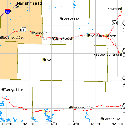 Douglas County close-up map