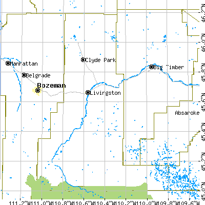 Park County close-up map