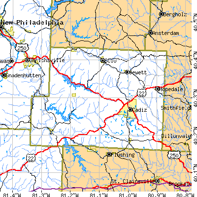 Harrison County close-up map