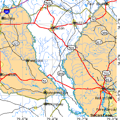 Marion County close-up map