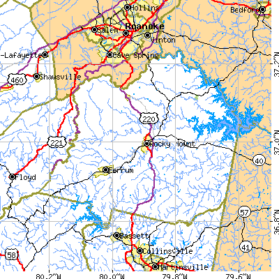 Franklin County close-up map