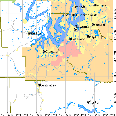 Thurston County close-up map