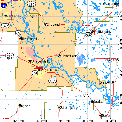 Jefferson County close-up map