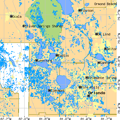 Lake County close-up map