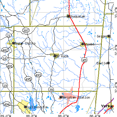 Kemper County close-up map