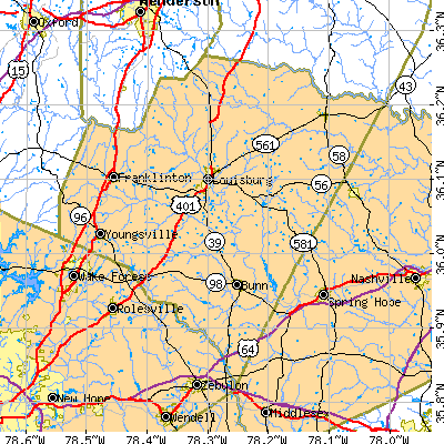 Franklin County close-up map