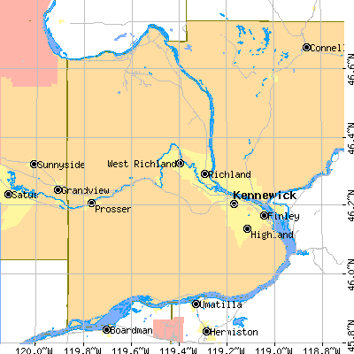 Benton County close-up map