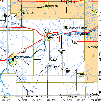 Henry County close-up map