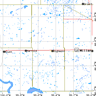 Hyde County close-up map