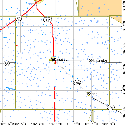Castro County close-up map