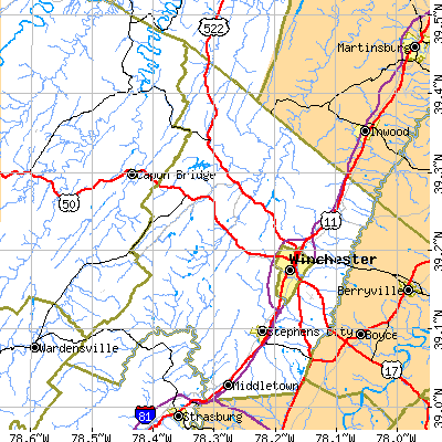 Frederick County close-up map