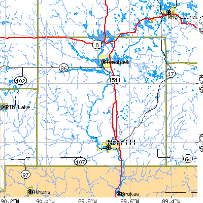 Lincoln County close-up map