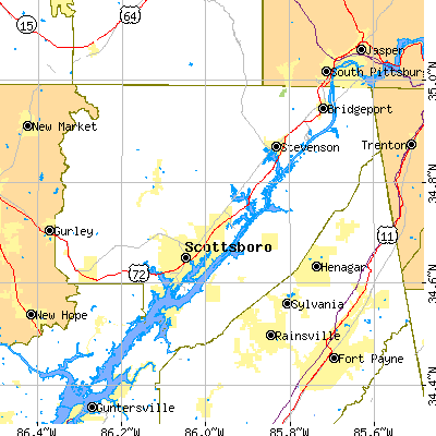 Jackson County close-up map
