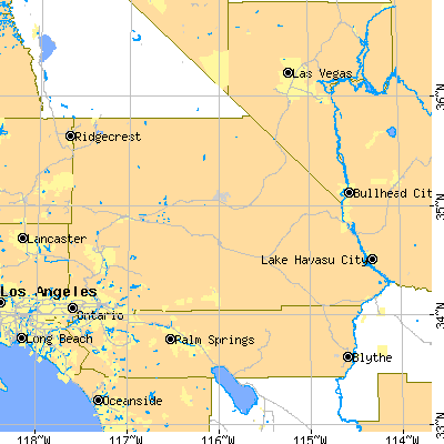 San Bernardino County close-up map
