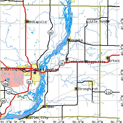 Henderson County close-up map