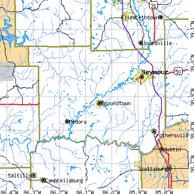 Jackson County close-up map