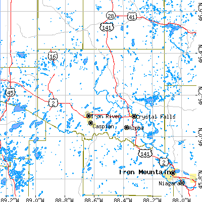 Iron County close-up map