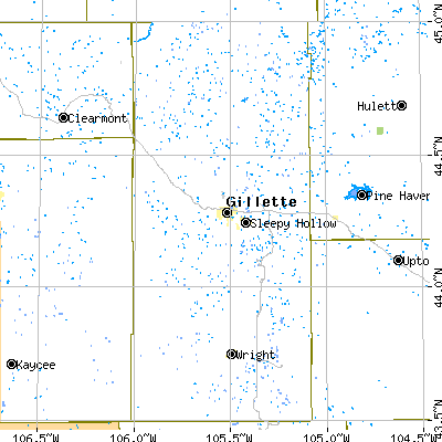 Campbell County close-up map