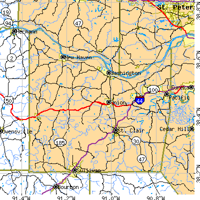 Franklin County close-up map