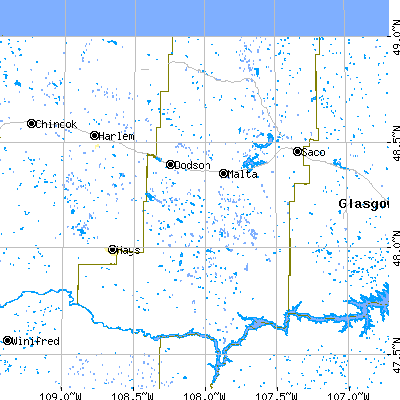Phillips County close-up map