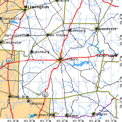 Highland County close-up map