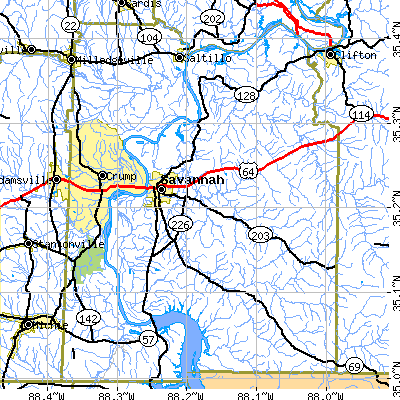 Hardin County close-up map