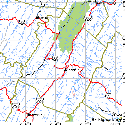 Pendleton County close-up map