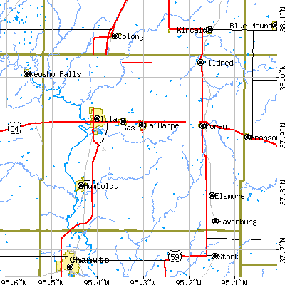 Allen County close-up map