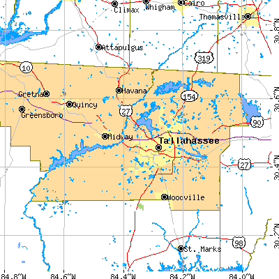 Leon County close-up map