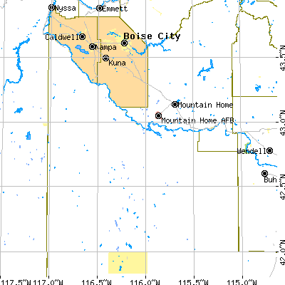 Owyhee County close-up map