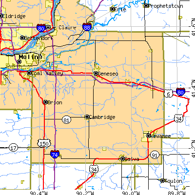 Henry County close-up map