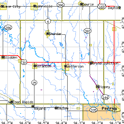 Greene County close-up map