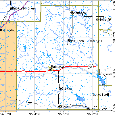Greenwood County close-up map