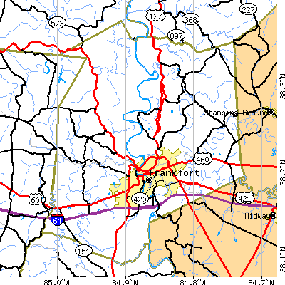 Franklin County close-up map