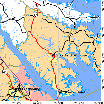 Gloucester County close-up map